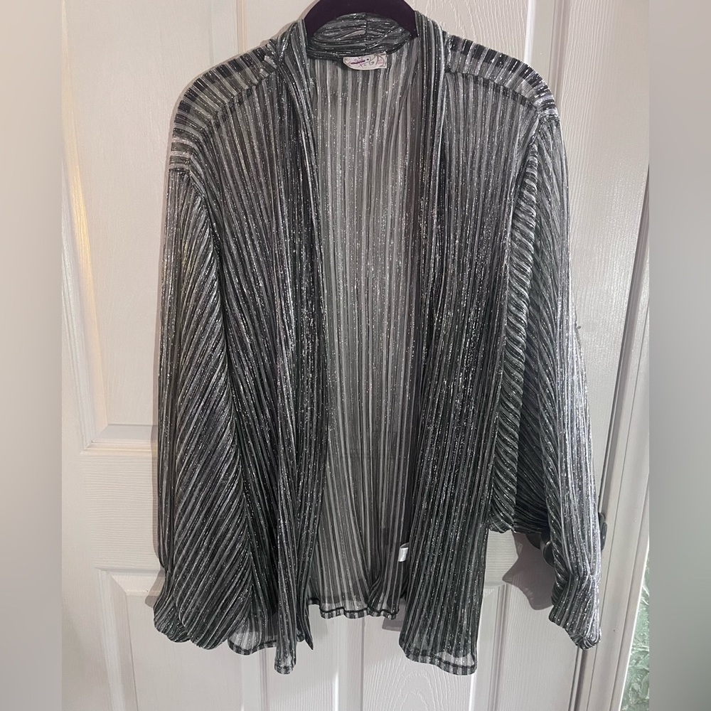 Free People OS shimmer striped Kimora. Long sleeve with gold speckles. NWOT